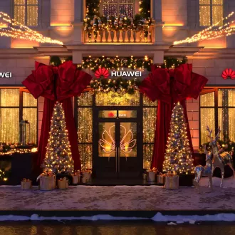 Украшение фасада к новому году